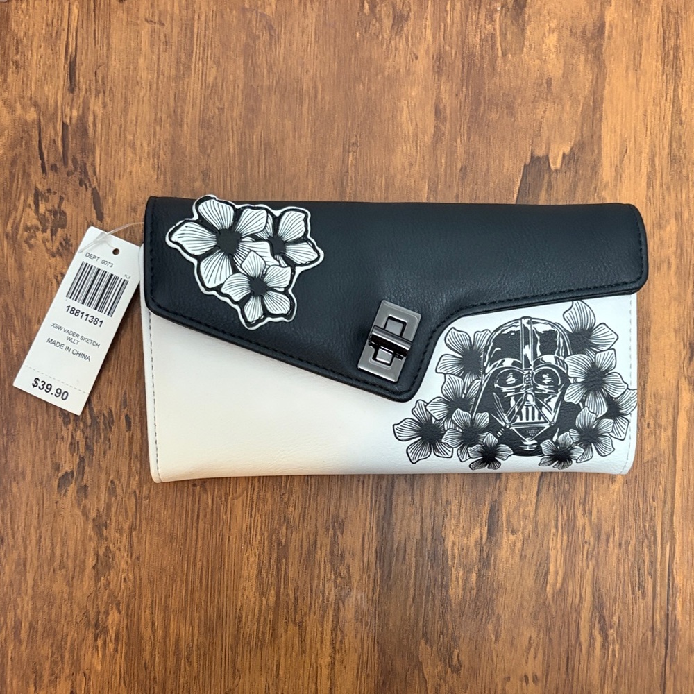 Star Wars Black and White Floral Clutch